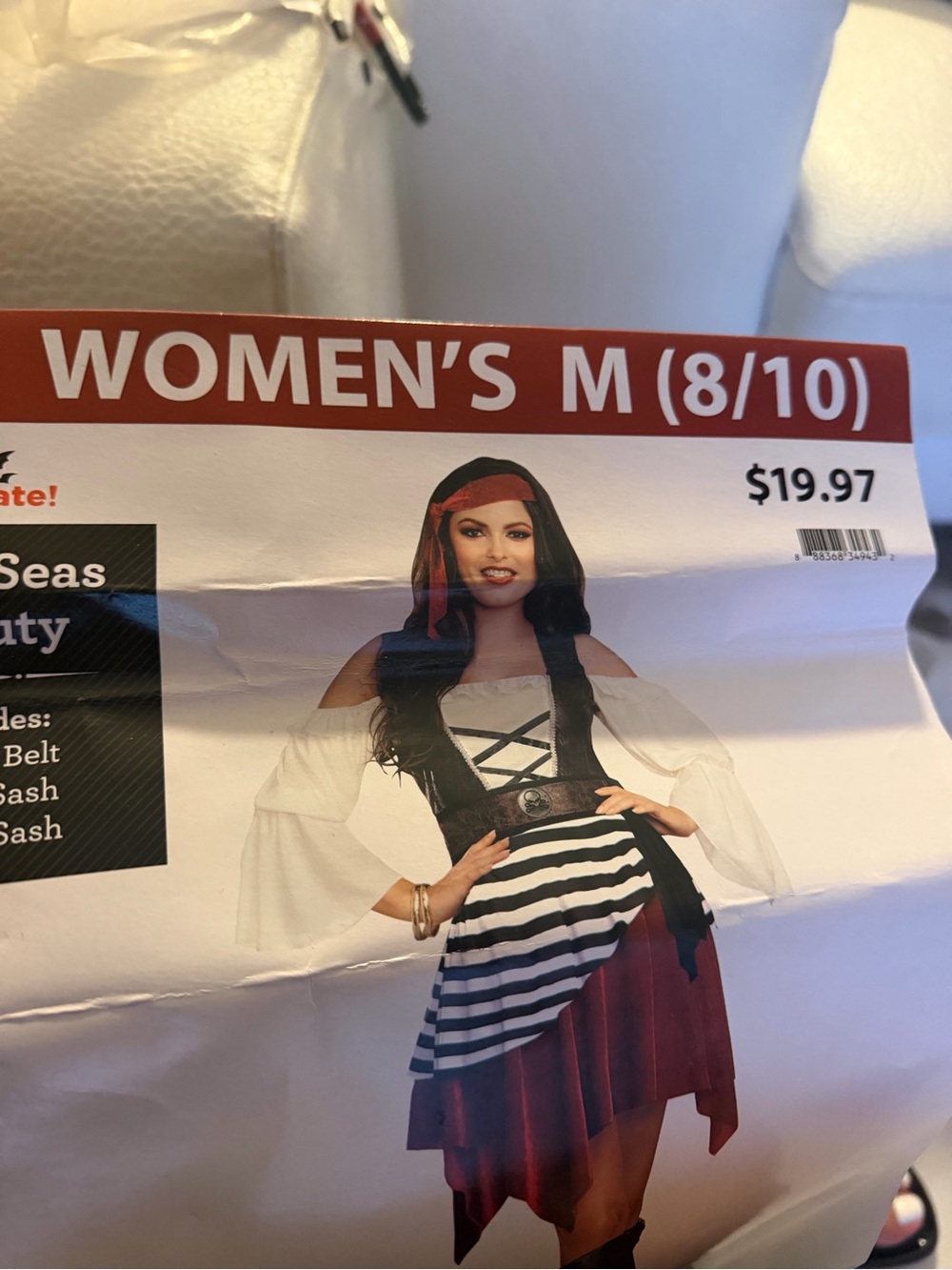 Women's Pirate Costume Dress in Red, Black & White - [Brand Not Visible]